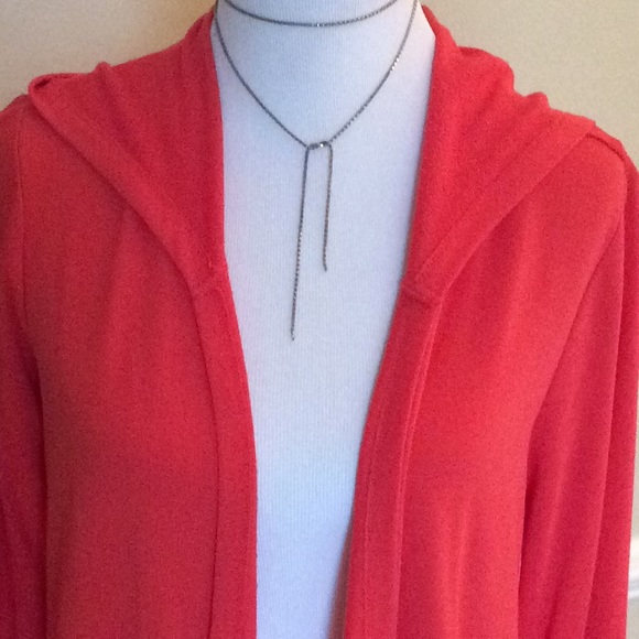 Cable & Gauge orange red knit hooded jacket - Picture 2 of 14